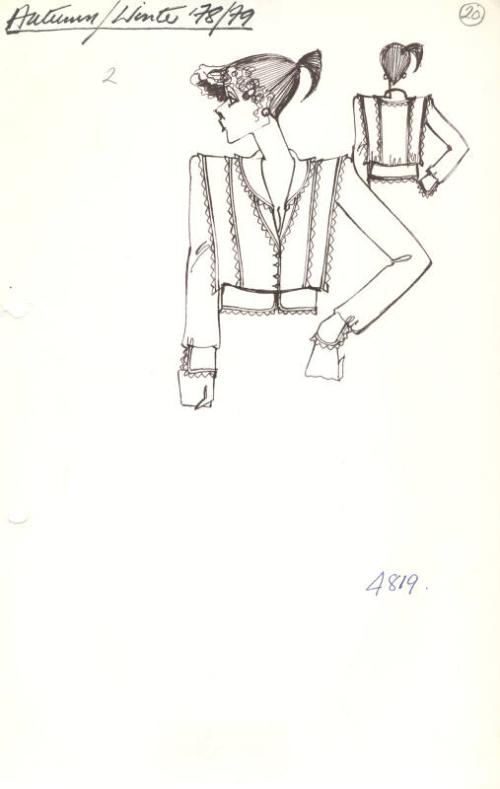 Drawing of Blouse for Autumn/Winter 1978 Collection