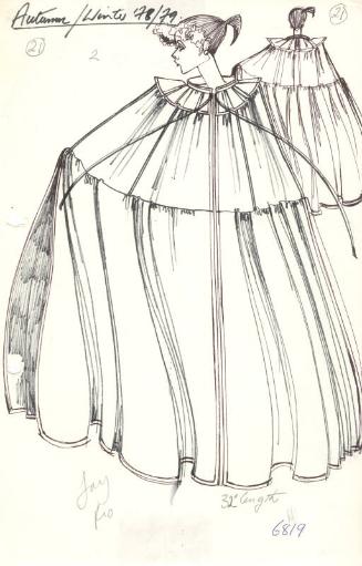 Drawing of Cape for Autumn/Winter 1978 Collection