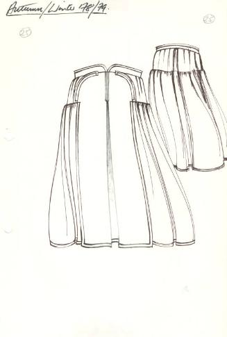 Drawing of Skirt for Autumn/Winter 1978 Collection