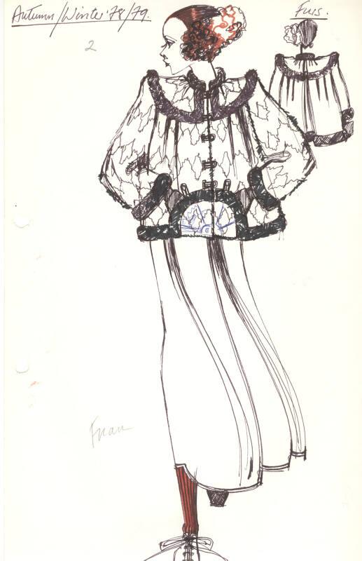 Drawing of Jacket for Autumn/Winter 1978 Fur Collection