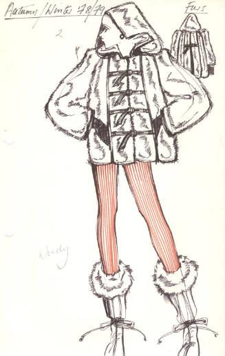 Drawing of Jacket for Autumn/Winter 1978 Fur Collection