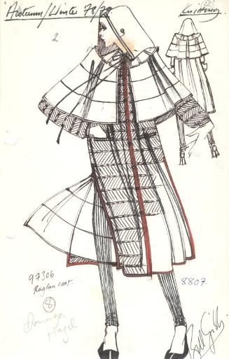 Drawing of Coat for Autumn/Winter 1978 Knitting Collection