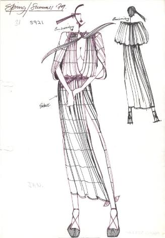 Drawing of Embroidered Dress for Spring/Summer 1979 Collection