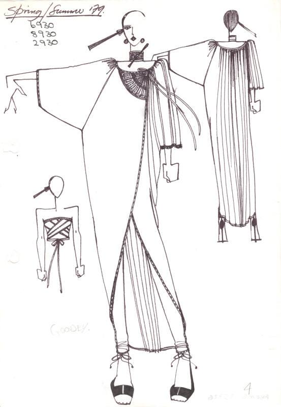 Drawing of Coat, Blouse and Trousers for Spring/Summer 1979 Collection