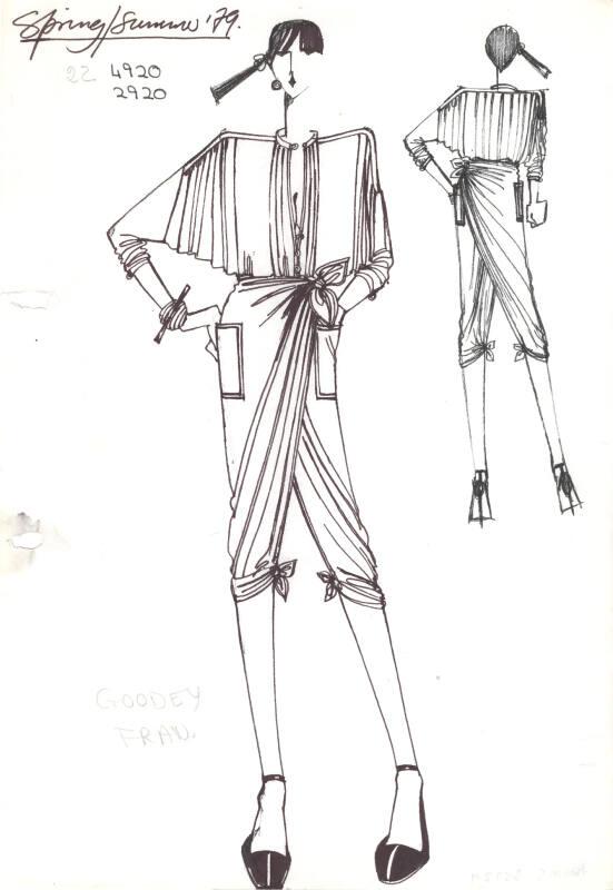 Drawing of Blouse and Wrap Culottes for Spring/Summer 1979 Collection