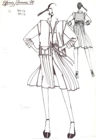Drawing of Waistcoat and Dress for Spring/Summer 1979 Collection
