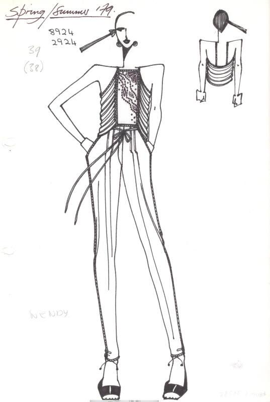 Drawing of Blouse and Trousers for Spring/Summer 1979 Collection