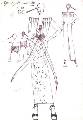 Drawing of Jacket, Blouse and Skirt for Spring/Summer 1979 Collection