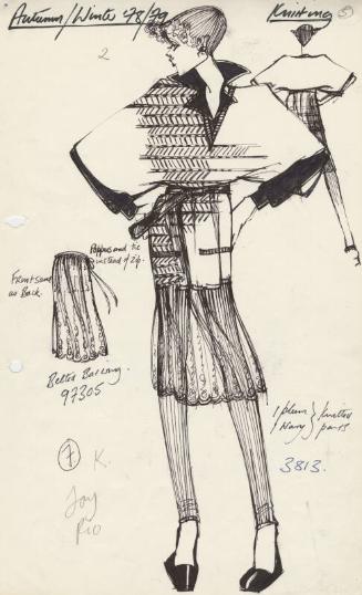 Drawing of Jumper and Skirt for Autumn/Winter 1978/79 Knitting Collection