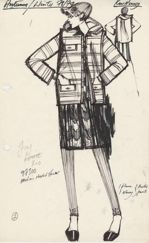 Drawing of Jacket and Skirt for Autumn/Winter 1978/79 Knitting Collection