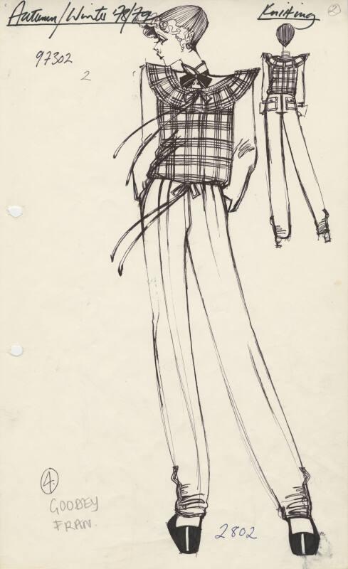 Drawing of Top and Trousers for Autumn/Winter 1978/79 Knitting Collection