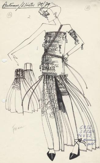 Drawing of Top, Skirt and Leggings for Autumn/Winter 1978/79 Collection