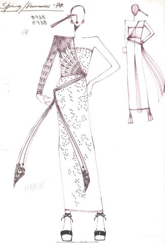 Drawing of Dress and Bolero for Spring/Summer 1979 Collection