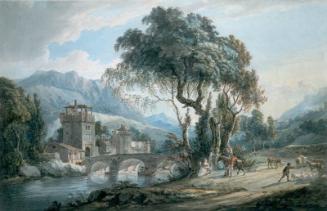 Landscape With River And Bridge by Paul Sandby