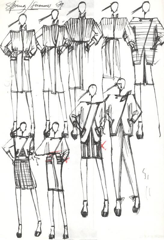 Multidrawing of Coats and Jackets for Spring/Summer 1979 Collection