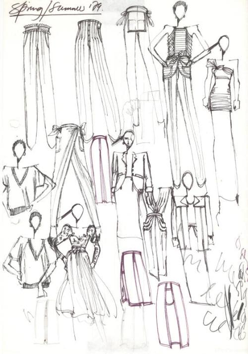 Multidrawing of Trousers, Tops and Dresses for Spring/Summer 1979 Collection