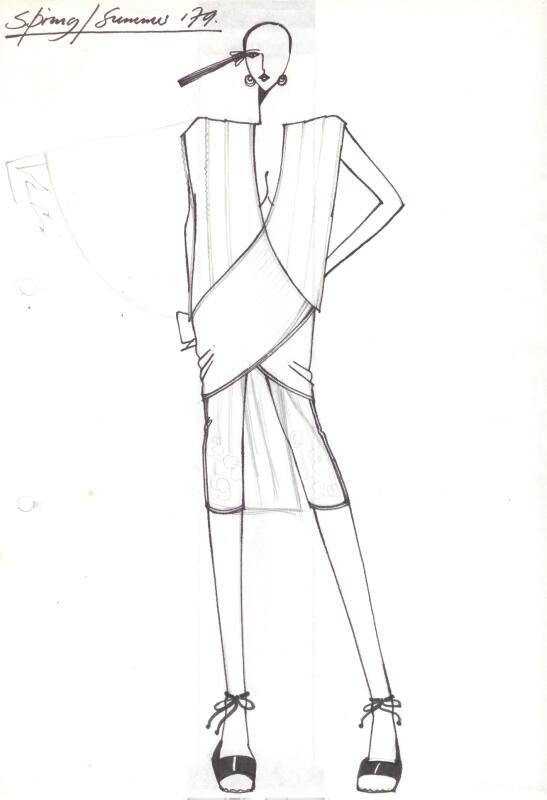 Drawing of Top and Cropped Leggings for Spring/Summer 1979 Collection ...