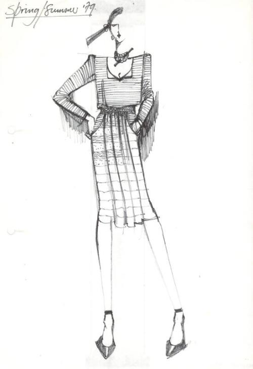 Drawing of Top and Skirt for Spring/Summer 1979 Collection