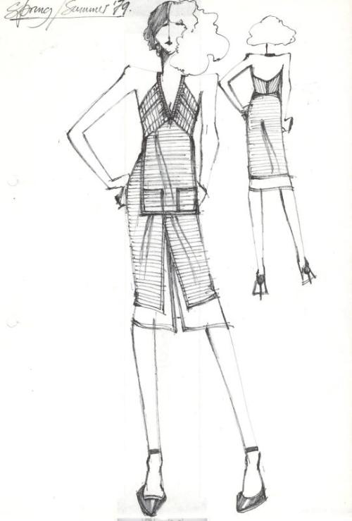 Drawing of Dress for Spring/Summer 1979 Collection