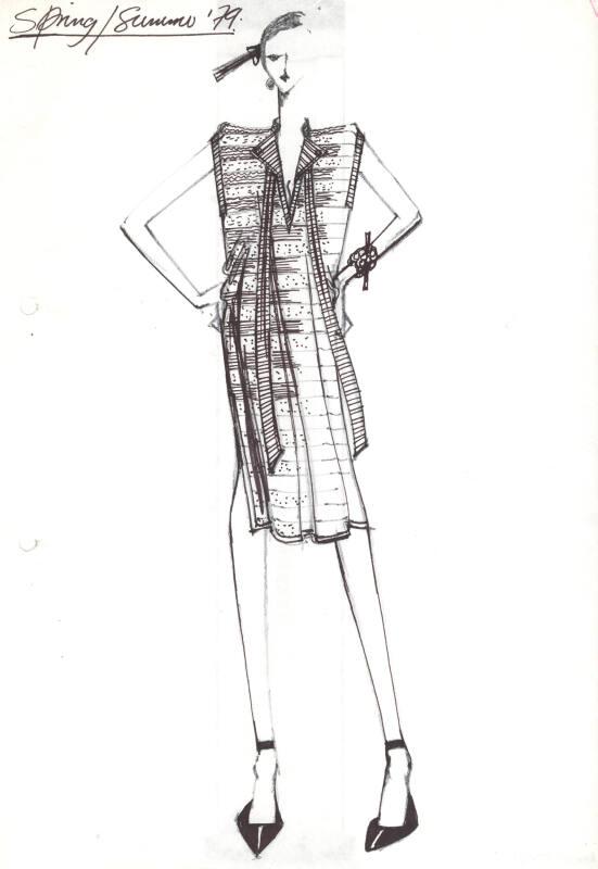 Drawing of Dress for Spring/Summer 1979 Collection