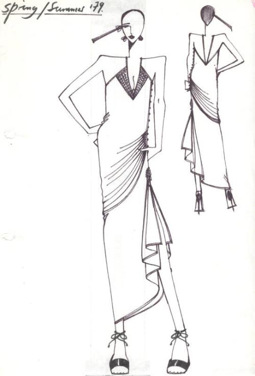 Drawing of Dress for Spring/Summer 1979 Collection