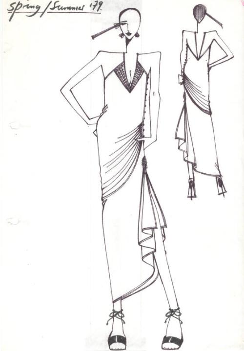 Drawing of Top and Skirt for Spring/Summer 1979 Collection