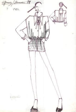 Drawing of Playsuit for Spring/Summer 1979 Collection