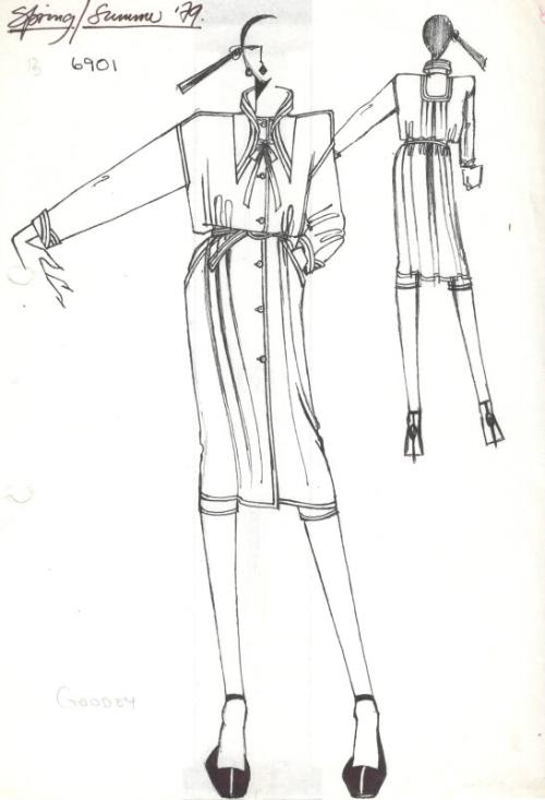 Drawing of Dress for Spring/Summer 1979 Collection