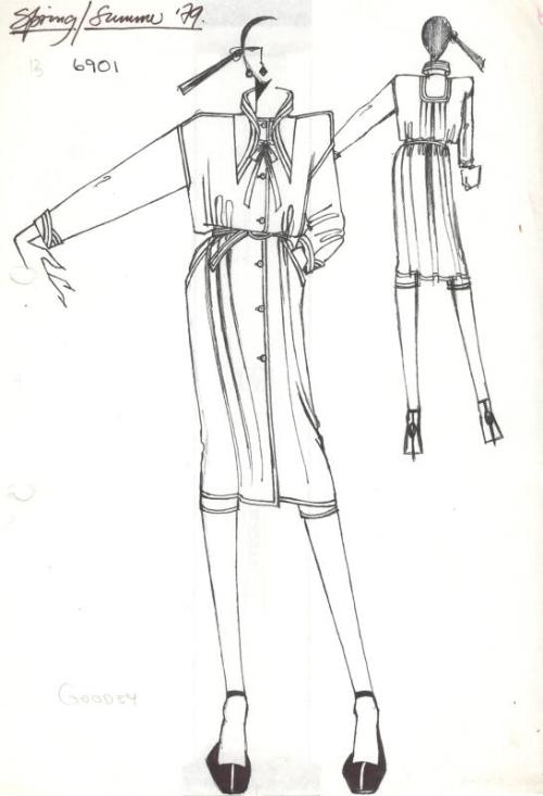 Drawing of Jacket and Trousers for Spring/Summer 1979 Collection