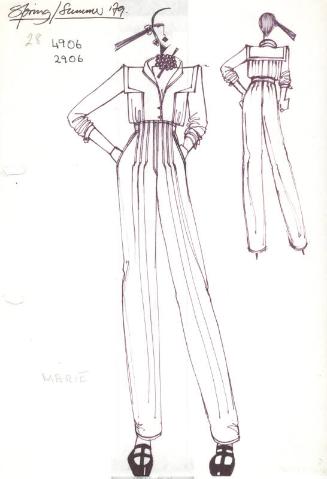 Drawing of Top and Trousers for Spring/Summer 1979 Collection