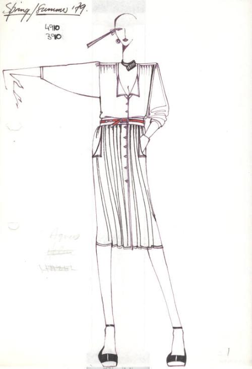 Drawing of Top and Skirt for Spring/Summer 1979 Collection