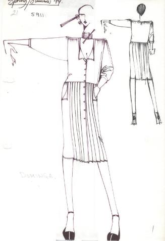 Drawing of Dress for Spring/Summer 1979 Collection