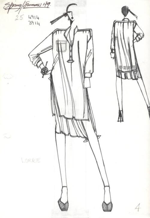 Drawing of Top and Skirt for Spring/Summer 1979 Collection