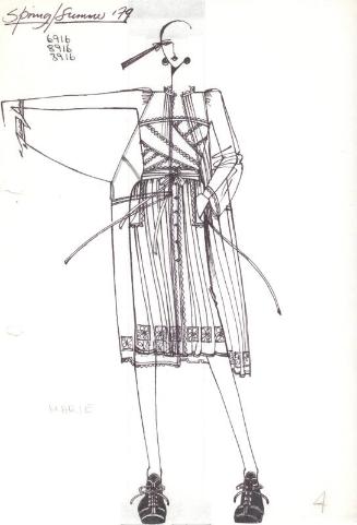 Drawing of Top, Skirt and Coat for Spring/Summer 1979 Collection