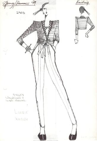 Drawing of Blouse and Skirt for Spring/Summer 1978 Knitting Collection