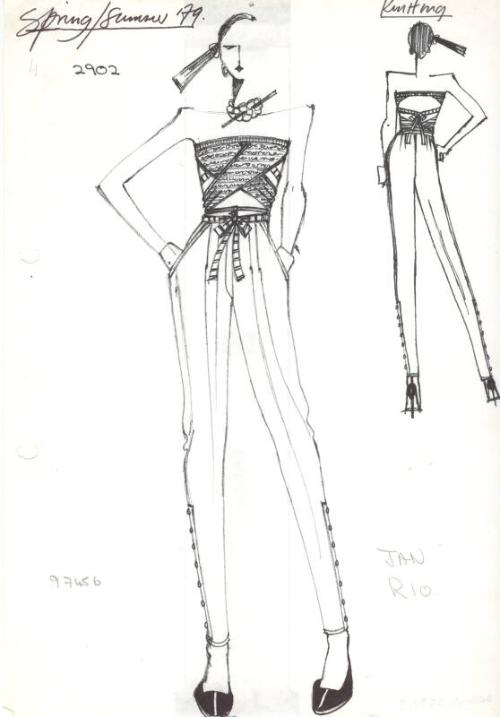 Drawing of Knitted Top for Spring/Summer 1979 Knitting Collection ...