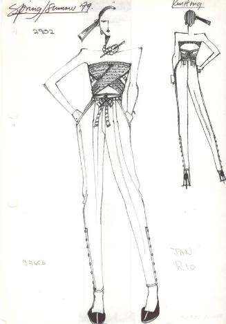 Drawing of Knitted Top for Spring/Summer 1979 Knitting Collection