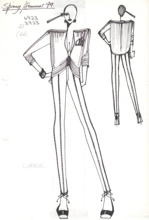 Drawing of Top and Trousers for Spring/Summer 1979 Collection