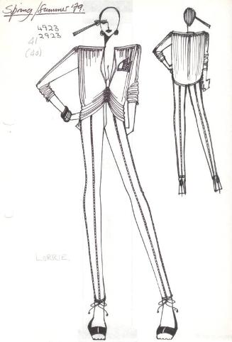 Drawing of Top and Trousers for Spring/Summer 1979 Collection