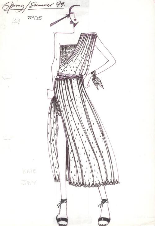 Drawing of Dress for Spring/Summer 1979 Collection