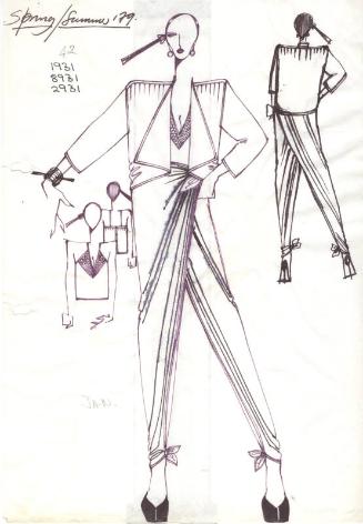 Drawing of Top, Trousers and Jacket for Spring/Summer 1979 Collection