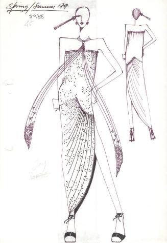 Drawing of Dress for Spring/Summer 1979 Collection