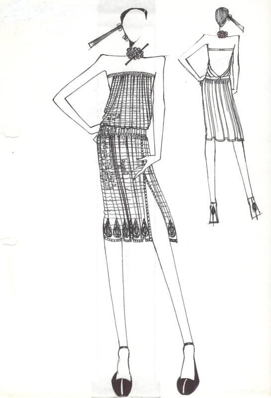 Drawing of Dress for Spring/Summer 1979 Collection