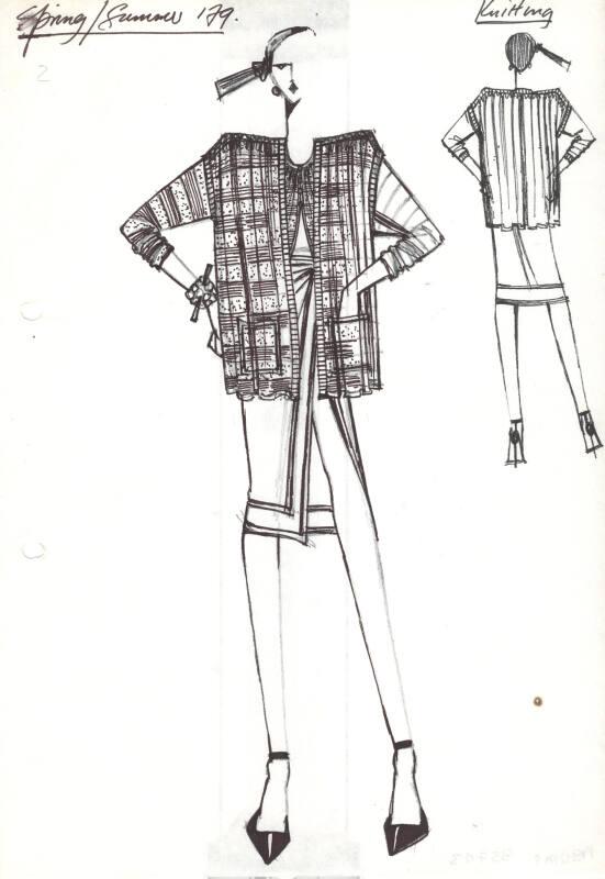 Drawing of Jacket, Blouse and Skirt for Spring/Summer 1979 Knitting ...