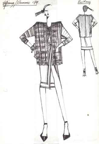 Drawing of Jacket, Blouse and Skirt for Spring/Summer 1979 Knitting Collection
