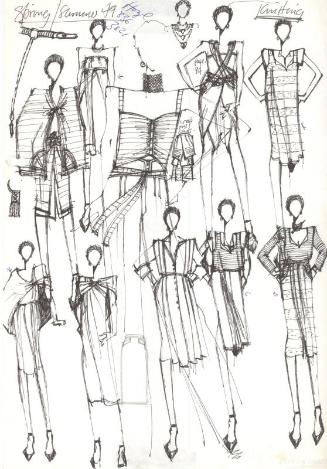 Multidrawing of Tops, Skirts and Dresses for Spring/Summer 1979 Knitting Collection