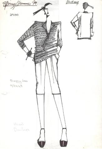 Drawing of Top and Knickerbockers for Spring/Summer 1979 Knitting Collection