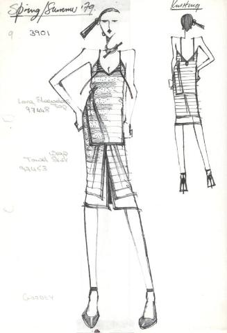 Drawing of Top and Skirt for Spring/Summer 1979 Knitting Collection