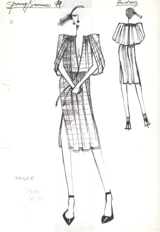 Drawing of Dress for Spring/Summer 1979 Knitting Collection