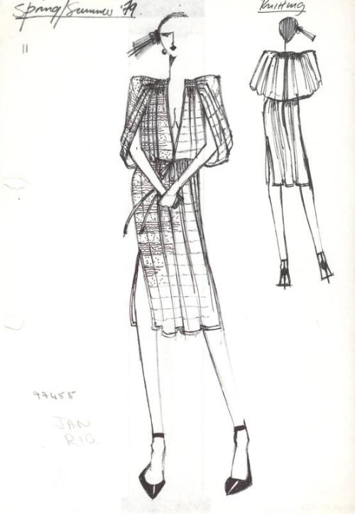 Drawing of Dress for Spring/Summer 1979 Knitting Collection – Works ...